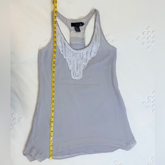 Vintage Isabel Lu Crepe Slip Mini Dress - Silver - M - Picture 10 of 10